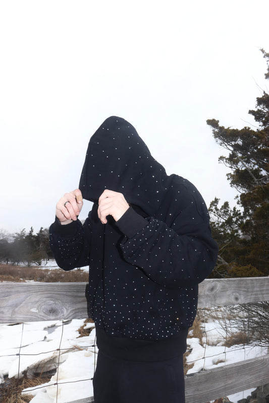 Rhinestone Spiderweb Hoodie (PRE-ORDER)